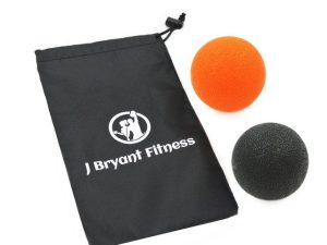 balle de massage noir et orange avec sacoche